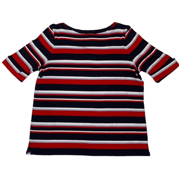 Lauren Ralph Lauren Tops - LAUREN RALPH LAUREN WOMENS SHORT CUFFED SLEEVE STRIPED BOATNECK PLUS SIZE 3XL